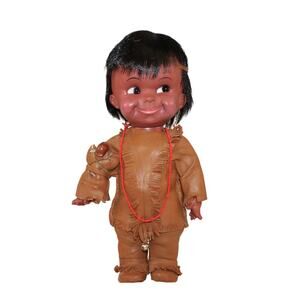 "Wild West" Leather Clad Native Tribal Children's Doll with Papoose 13"